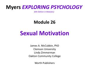 Myers EXPLORING PSYCHOLOGY (6th Edition in Modules)