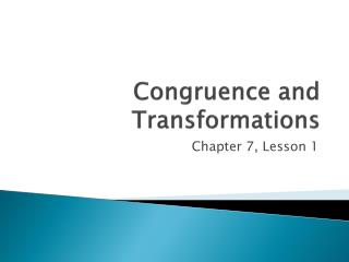 Congruence and Transformations