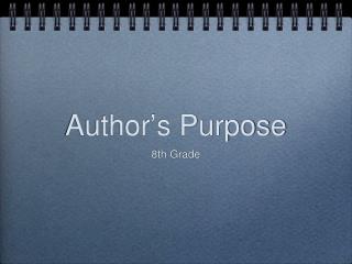 Author ’ s Purpose