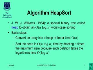 Algorithm HeapSort