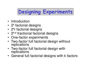 Designing Experiments