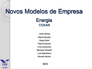 Novos Modelos de Empresa Energia