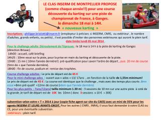 LE CLAS INSERM DE MONTPELLIER PROPOSE