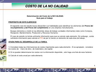 COSTO DE LA NO CALIDAD