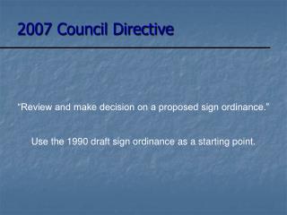 2007 Council Directive