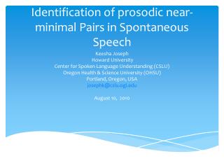 Identification of prosodic near-minimal Pairs in Spontaneous Speech