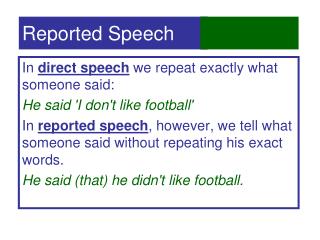 Reported Speech