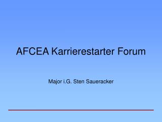 AFCEA Karrierestarter Forum