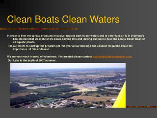 Clean Boats Clean Waters