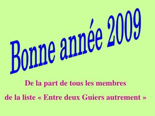 Bonne année 2009