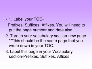 1. Label your TOC-