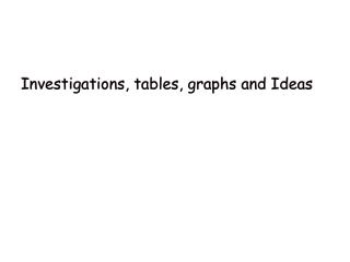 Investigations, tables, graphs and Ideas