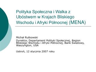 Polityka Społeczna i Walka z Ubóstwem w Krajach Bliskiego Wschodu i Afryki Północnej (MENA)