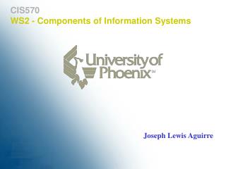 CIS570 WS2 - Components of Information Systems