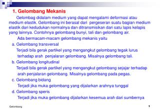 1. Gelombang Mekanis