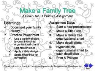 Make a Family Tree A Computer Lit Practice Assignment