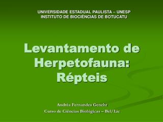 Levantamento de Herpetofauna: Répteis
