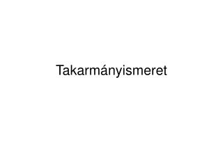 Takarmányismeret