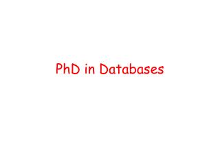 PhD in Databases