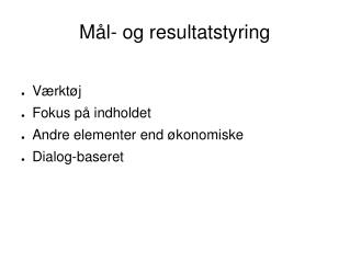 Mål- og resultatstyring