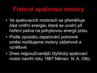 Pístové spalovací motory