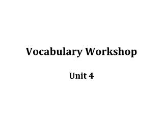 Vocabulary Workshop