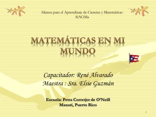 Capacitador: René Alvarado Maestra : Sra. Elsie Guzmán
