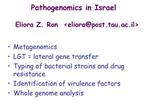 Pathogenomics in Israel Eliora Z. Ron eliorapost.tau.ac.il