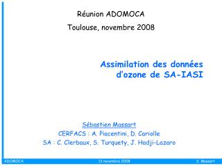 Assimilation des données d’ozone de SA-IASI