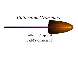 Unification Grammars