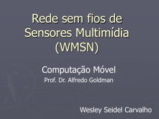 Rede sem fios de Sensores Multimídia (WMSN)