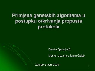 Primjena genetskih algoritama u postupku otkrivanja propusta protokola