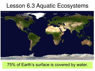 Lesson 6.3 Aquatic Ecosystems