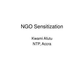 NGO Sensitization