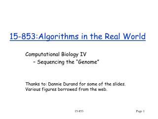 15-853:Algorithms in the Real World