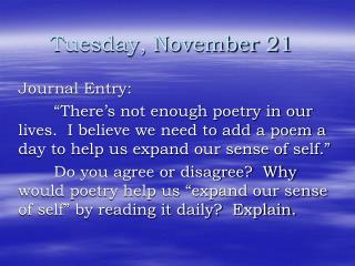 Tuesday, November 21