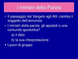 I ministri della Parola