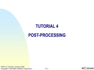 TUTORIAL 4 POST-PROCESSING