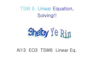 Al13 EO3 TSW6 Linear Eq.