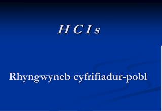 H C I s Rhyngwyneb cyfrifiadur-pobl