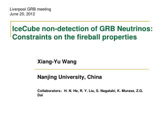 IceCube non-detection of GRB Neutrinos: Constraints on the fireball properties