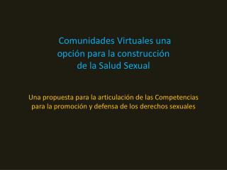 Competencias - Derechos Sexuales Salud Sexual