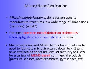 Micro/Nanofabrication