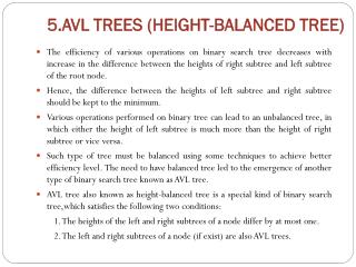 5.AVL TREES (HEIGHT-BALANCED TREE)