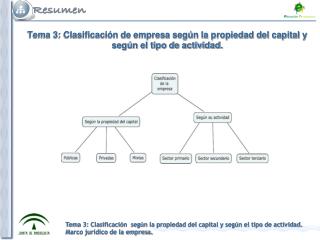 Tema 3: Clasificación de empresa según la propiedad del capital y según el tipo de actividad.