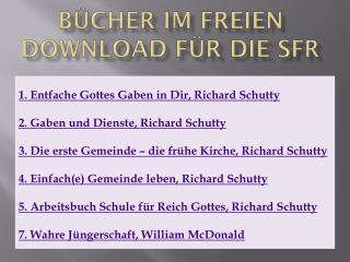 Bücher im freien Download für die SfR