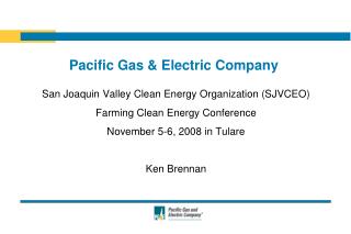 Pacific Gas &amp; Electric Company