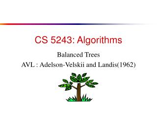 CS 5243: Algorithms