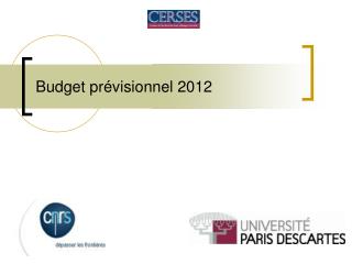 Budget prévisionnel 2012