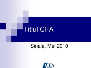 Titlul CFA